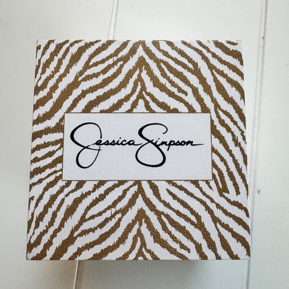 Jessica Simpson Watch w/ 3 Interchangeable Bands Tan Black Denim NWT - Picture 6 of 8